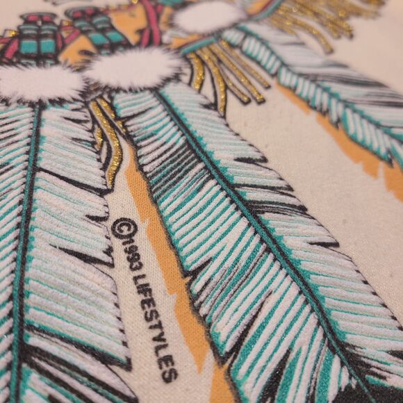 Vintage 1993 Native American Southwestern Sweatshirt Glitter Large/XL Womens - Picture 3 of 10
